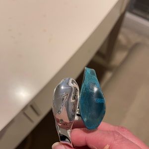 Robert Lee Morris silver and turquoise bracelet